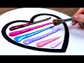 6 Different Easy Ways to Paint Abstract Heart | OVER 1 HOUR Painting BEST Compilation