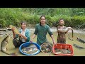 Harvesting fish ponds, catching fish, bringing clams to the market to sell, farm life,SURVIVAL ALONE