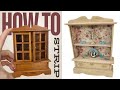 Watch this cheap miniature cabinet become a stylish hutch for your dollhouse