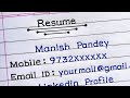 How To Write A Resume | Resume Writing In English | Resume Format For Freshers |