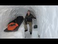 Camping in Alaska's Deepest Snow with a Dugout Survival Shelter