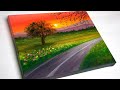 Sunset Painting | Landscape Painting For Beginners