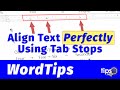 Align Text Perfectly Using Tab Stops