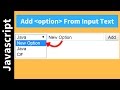 How To Add Option To Select Tag From Input Text using Javascript [ with Source code ]
