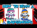 How To Draw A Snowman Snowboarding