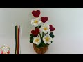 Tutorial DIY Flower - How to make a Love Gift with Pipe cleaner ( chenille wire ) #hms2