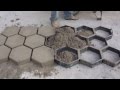 Concrete block molding made directly on the floor paving of streets and roads.