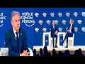 Secretary of State Blinken Talks Global Issues with World Economic Forum President