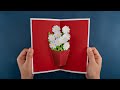 DIY Valentine Pop up Card - Flower Card - Pop Up Card Tutorial - Paper Crafts