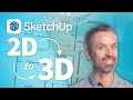 SketchUp Tutorial – How To Turn 2D Floor Plans into 3D Models (in 5 EASY steps)