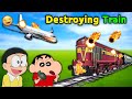 Shinchan And Nobita Destroying Train 😱 || 😂 Funny Game Teardown