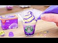 PERFECT!!! Amazing Homemade Miniature Starbucks Purple Frappuccino Recipe | ASMR Cooking Mini Food
