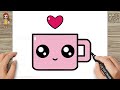 How to Draw a Cute Cup Easy for Kids and Toddlers