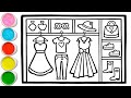 Wardrobe Drawing, Painting, Coloring for Kids & Toddlers | Let's Draw, Paint Together #234