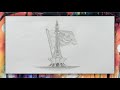 23 March Pakistan Day Drawing / How to Draw Minar-e-Pakistan with Flag Step by Step / Flag Drawing