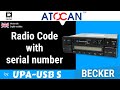 Radio code with serial number for Becker v1