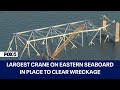 Baltimore Key bridge collapse: Largest crane on Eastern Seaboard in place to clear wreckage