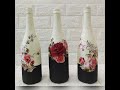 DIY Decoupage Bottle Art | Decoupage Floral Bottle Vase