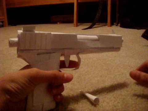 How to make a paper gun shoots как сделать