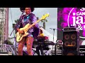 Nick West plays her funky bass rocking the 32. Canarias Jazz Festival