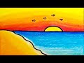 How To Draw a Sea Scenery Easy Step By Step |Drawing Sea Scenery Simple