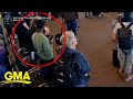 New surveillance video of man catching a flight without ticket