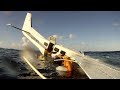 Cessna Engine Failure and Ditching in Ocean, Filmed From Inside (HD)