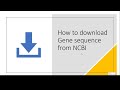 How to download gene sequence from NCBI - Tutorial