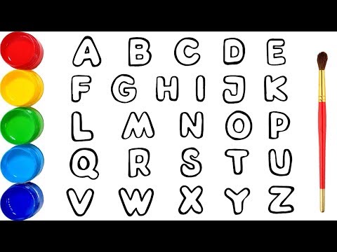 V� và tô màu Bảng Chữ Cái Bé Học Tô Màu Glitter Alphabet A to Z Coloring Pages For Kids