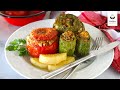 Gemista - Greek traditional recipe for stuffed vegetables with rice, vegan version | Fresh Piato