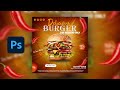 How to Design a Burger Food Banner Social Media Banner in Photoshop | Adobe Photoshop Tutorial