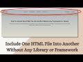 How to Include one HTML file into Another without any Framework or Library | HTML CSS JS Project