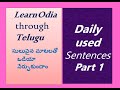 Learn Odia through Telugu |Daily used sentences|Part 1