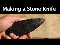 Making a Great Basin Butchering Knife from Basalt. Flintknapping