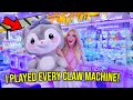 PLAYING EVERY CLAW MACHINE AT THIS HUGE ARCADE!! (*I WON the biggest prize!*)