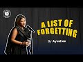 A List of Forgetting By Ayushee | Poetry | The Mental Talkies | Spoken Words Boulevard
