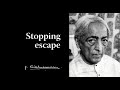 Stopping escape | Krishnamurti