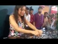 Girl playing dj