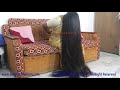 Floor Touching Extra Thick Long Hair Brushing & Flaunting By Indian House Wife Renuka