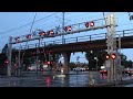 Railroad Crossing's With Double Overhead Cantilevers Towers On One Side Compilation [4K]