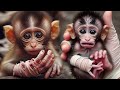 Adorable newborn monkey babie injury, Animals Top Pic