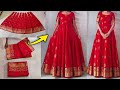 Anarkali dress cutting & stitching easily | | Convert saree into long gown/frock/dress | Saree reuse