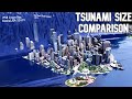 TSUNAMI Height Comparison On The Earth 🌊