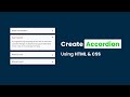 How To Make Accordion Design Using HTML And CSS Step By Step