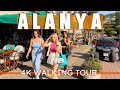 ALANYA TURKIYE 🇹🇷 - ALANYA CITY CENTER WALKING TOUR 4K HDR