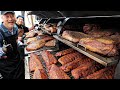 Perfect! Amazing Texas barbecue made by father and son in the forest /Korean Street Food