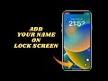 Add Your Name On Lock Screen iPhone | How To Put Your Name On Lock Screen iPhone.#tipsandtricks