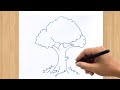 How to Draw a Tree Sketch Easy |  The Best Tree Drawing Ever Drawn For Beginners
