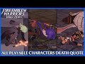 All playable characters death quotes - Fire Emblem Warriors Three Hopes