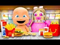 Baby and EVIL SISTER Go to MCDONALDS!